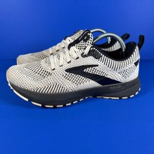 Brooks Revel 5 Women's 6 Running Shoes White Black Knit Athletic Sneakers